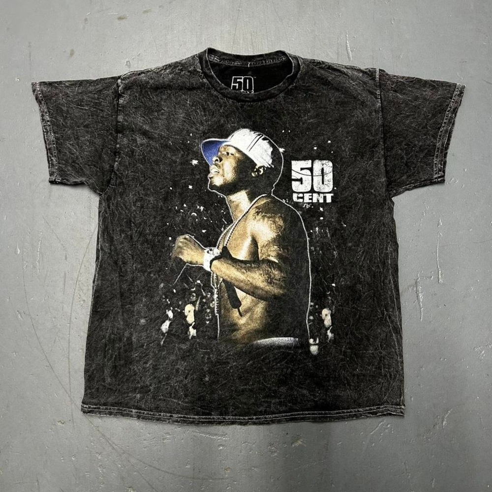 Vintage style 50 cent big print graphic rap tee shirt tshirt Size XL